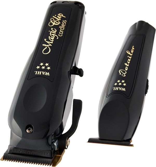 Wahl Professional Combo de barbero inalámbrico de iones de litio de la serie 5 estrellas, incluye clip mágico negro de 5 estrellas y detallador negro de 5 estrellas - Imagen 5