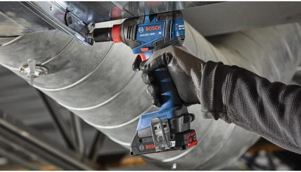 BOSCH GXL18V-497B23 Kit combinado de 4 herramientas de 18 V con destornillador de impacto de broca de 2 en 1 1/4 pulgadas y 1/2 pulgadas, taladro martillo de 1/2 pulgadas, sierra circular, luz - Imagen 7