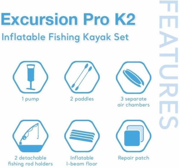 Intex Excursion Pro Kayak - Kayak inflable para pesca, Serie Profesional - Imagen 2