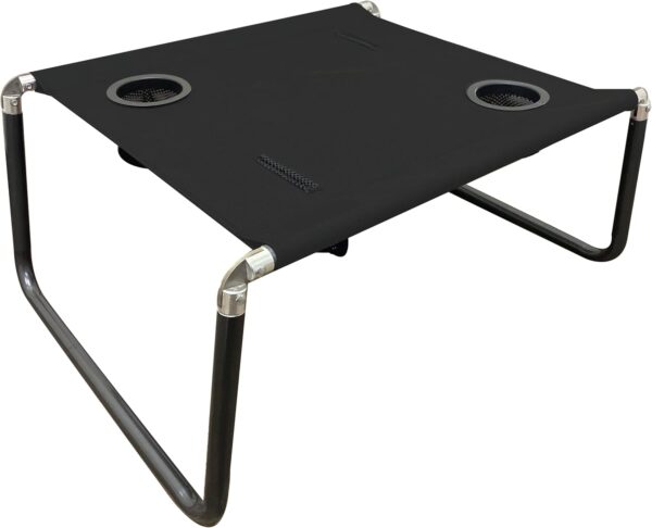Neso Mesa de playa portátil con portavasos, bolsillos para teléfono celular, ligera para picnics y parques (negro)