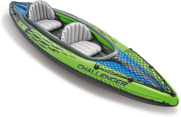INTEX Challenger Serie Kayak Inflable: Incluye paletas de kayak de lujo de 86 pulgadas y bomba de alto rendimiento - PVC superfuerte - Asiento ajustable con respaldo - Skeg extraíble - Red - Imagen 2