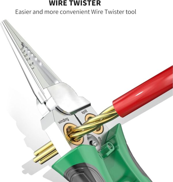 GADO Pelacables Twister con función de medición de electricidad, alicates de pelado de cables 8 en 1 para cortar y tirar de cables, tijeras de cable para raspar y presionar cables con prueba - Imagen 4