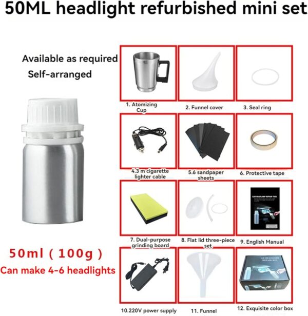 Kit de restauración de faros de vapor (200ML-SET) - Imagen 4