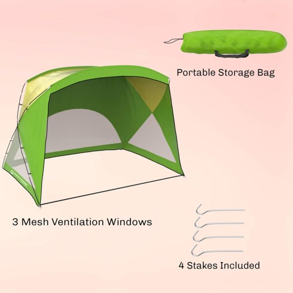 Wakeman Outdoors - Tienda de campaña de playa, sombrilla deportiva, protección UV y resistente al agua con bolsa de transporte, toldo para familias - Imagen 3