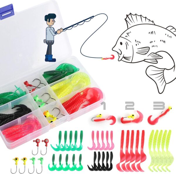 Kit completo de caña de pescar y carrete de pesca plegable, 2 piezas de caña de pescar telescópica, 4.3 ft y 5.2 ft/2 cañas de pescar de 5.6 ft/6.9 ft + 2 carretes giratorios+ganchos de señuelos+bolsa - Imagen 7