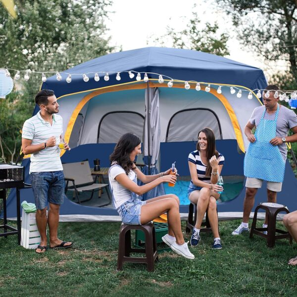 Tienda de campaña para 8 personas, impermeable, resistente al viento, con lluvia, fácil de instalar, tiendas de campaña portátiles para acampar - Imagen 2