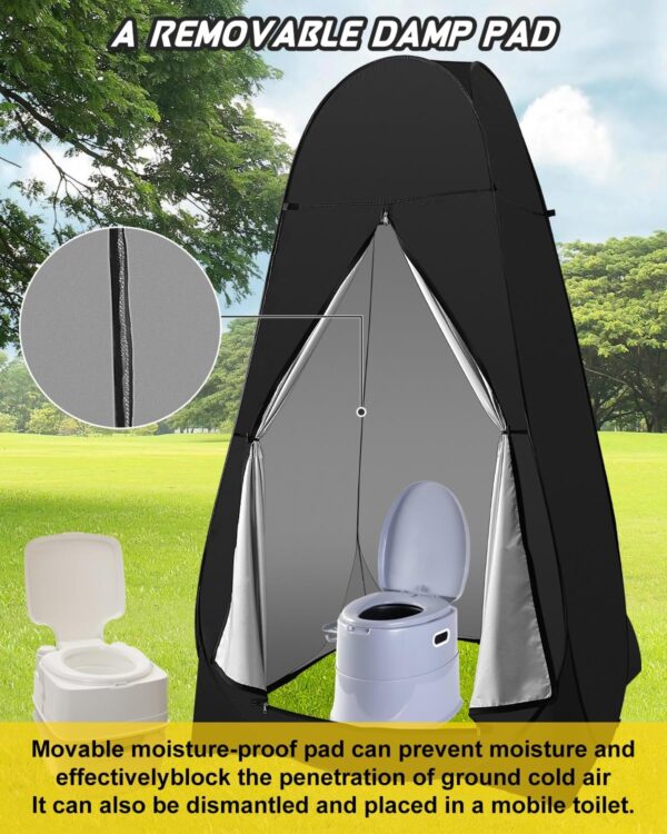 Juego de ducha de campamento, tienda de ducha portátil de 6.6 pies y bomba de ducha de campamento de 6000 mAh para camping, inodoro y playa. - Imagen 8