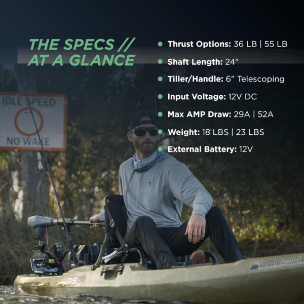 Newport Vessels - Kayak Series de 55 libras con motor eléctrico de arrastre de agua salada con indicador LED de batería (eje de 24 pulgadas) - Imagen 5