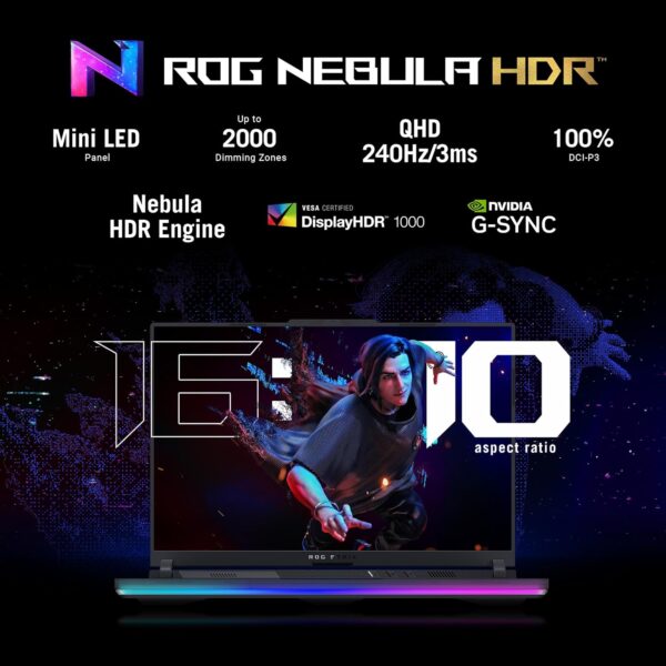 ASUS Portátil para juegos ROG Strix Scar 18 (2024), Nebula HDR 16:10 QHD 240Hz/3ms, GeForce RTX™ 4080, Intel® Core™ i9-14900HX, 32GB DDR5-5600, SSD PCIe de 1 TB, Wi-Fi 6E, Windows 11 Pro, G834J. - Imagen 9