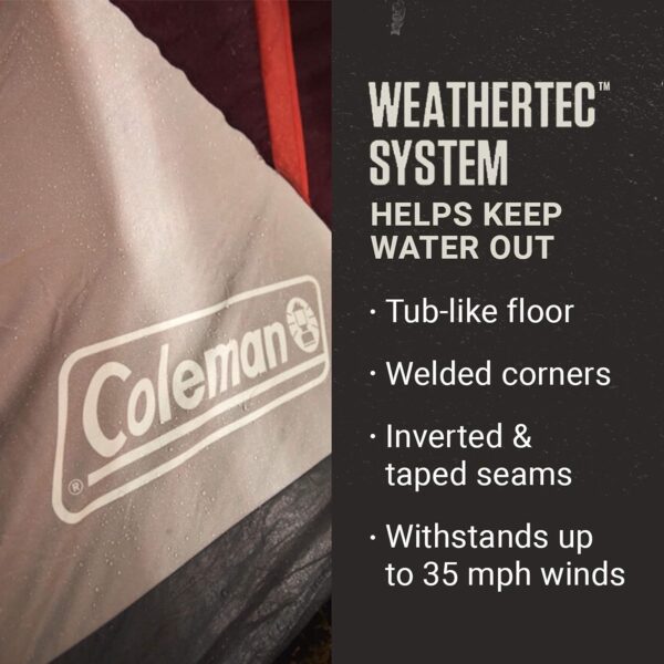 Coleman Skylodge - Tienda de campaña familiar para 8, 10 y 12 personas, resistente a la intemperie, con sala de pantalla convertible, postes codificados por colores, divisor de habitación, lluvia. - Imagen 8