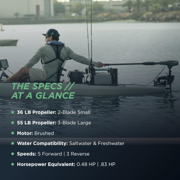 Newport Vessels - Kayak Series de 55 libras con motor eléctrico de arrastre de agua salada con indicador LED de batería (eje de 24 pulgadas) - Imagen 6