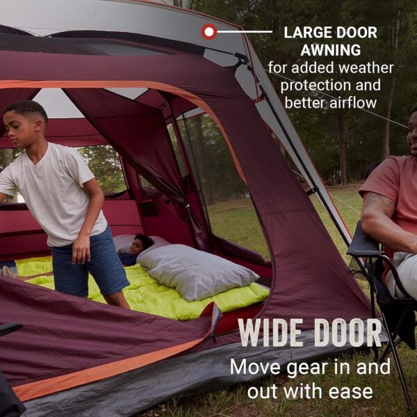 Coleman Skylodge - Tienda de campaña familiar para 8, 10 y 12 personas, resistente a la intemperie, con sala de pantalla convertible, postes codificados por colores, divisor de habitación, lluvia. - Imagen 4