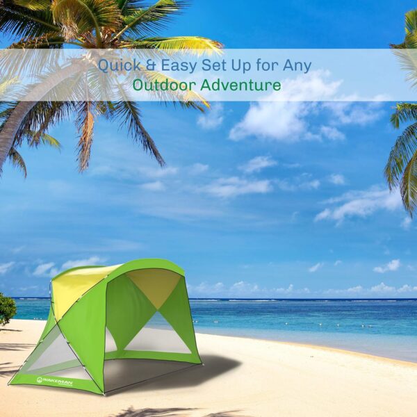 Wakeman Outdoors - Tienda de campaña de playa, sombrilla deportiva, protección UV y resistente al agua con bolsa de transporte, toldo para familias - Imagen 5
