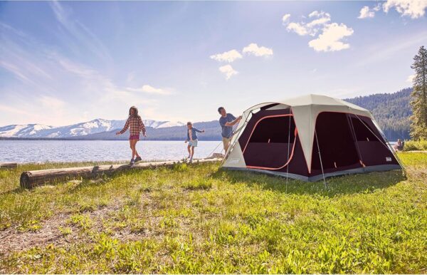 Coleman Skylodge - Tienda de campaña familiar para 8, 10 y 12 personas, resistente a la intemperie, con sala de pantalla convertible, postes codificados por colores, divisor de habitación, lluvia. - Imagen 5